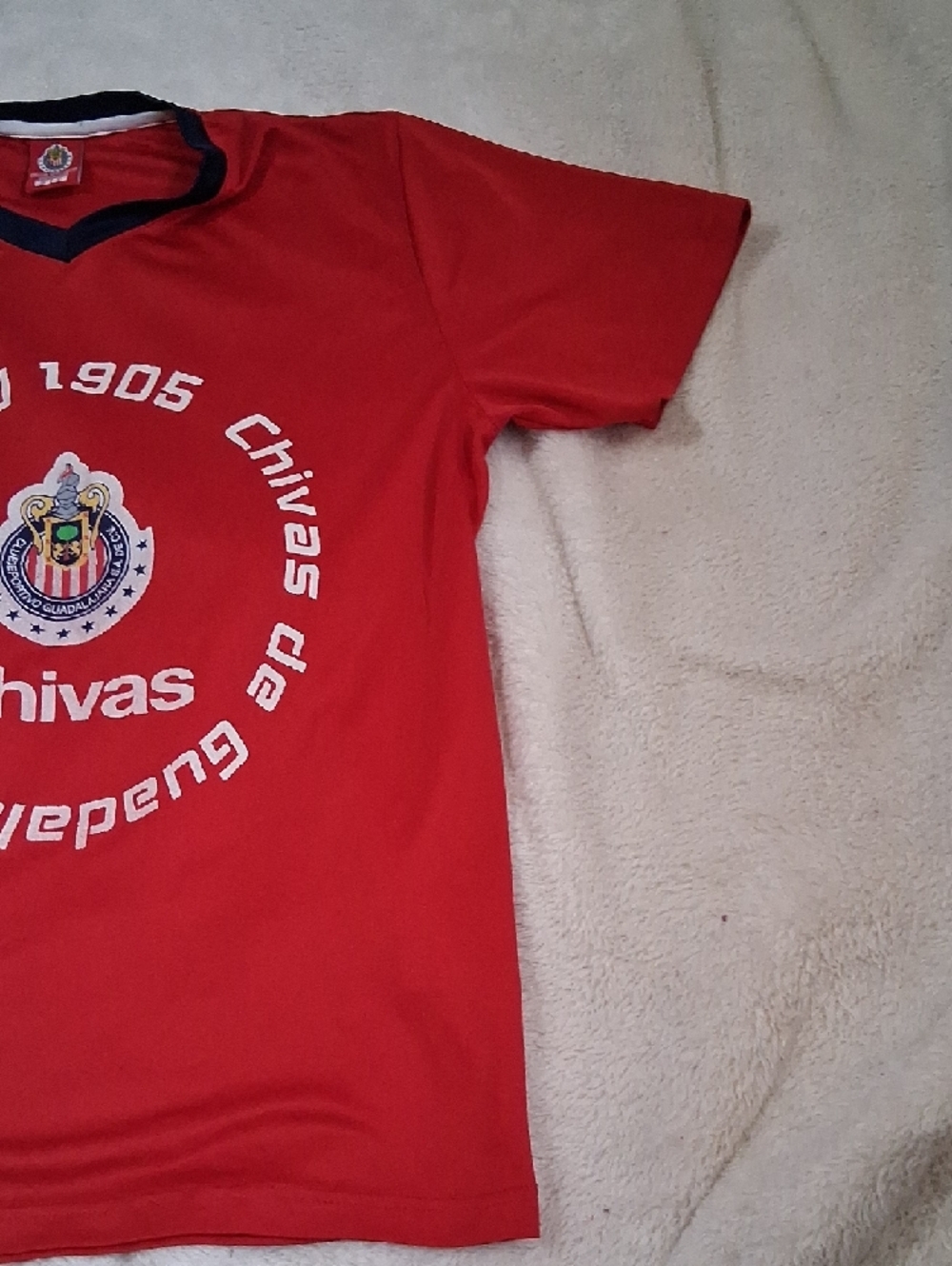 Civas Red Youth Soccer Jersey with Navy Trim - Picture 2 of 8